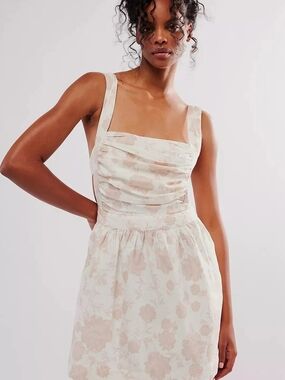 NWOT Free People Meet Me In Maui Floral Square-Neck Mini Dress Sz Xl